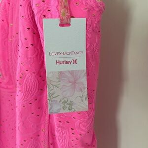 LoveShackFancy x Hurley pink swimsuit